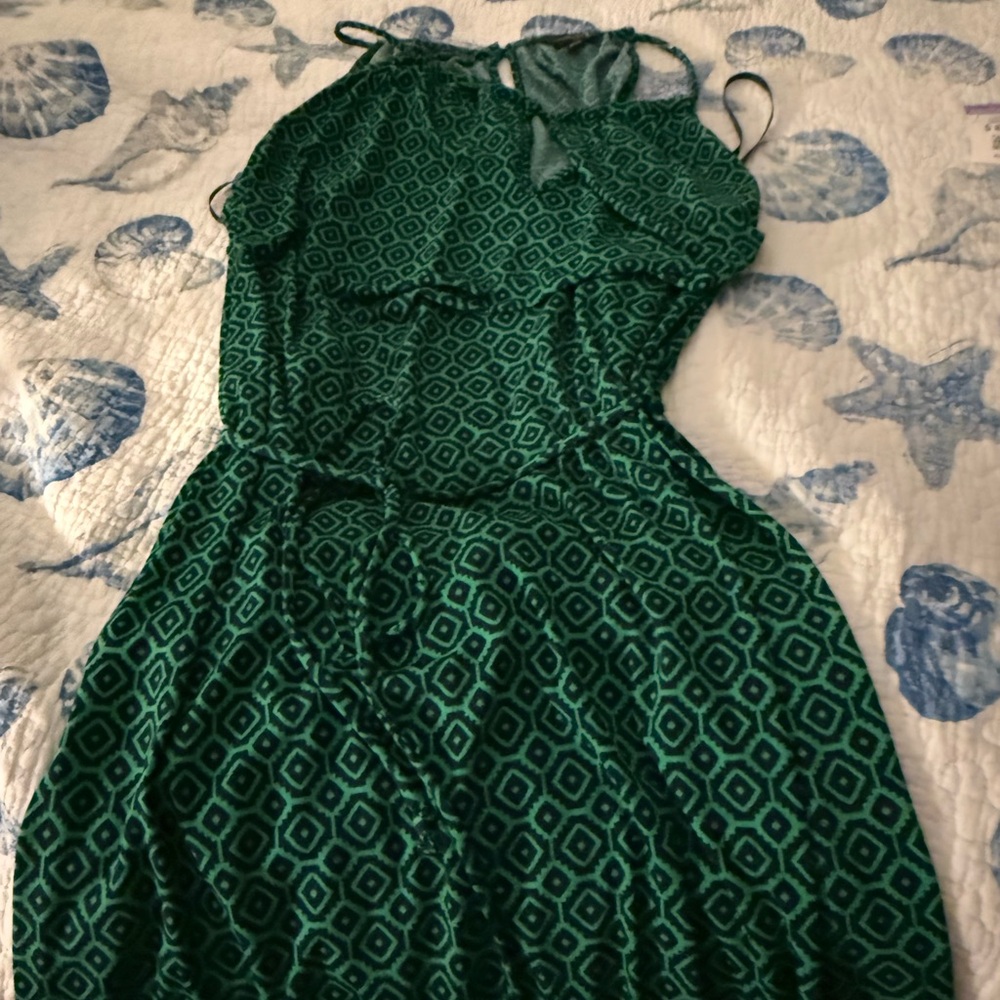 Banana Republic Teal Hexagon Maxi Dress